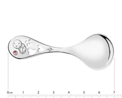 Łyżeczka srebrna ze szlifowanym szkłem - dziewczynka