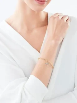 Zawieszka charms z żółtego złota z diamentem i topazami - ważka - próba 375