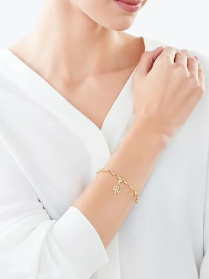 Zawieszka charms z żółtego złota z diamentami - drzewko - 0,01 ct - próba 585