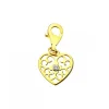 Zawieszka charms z żółtego złota z brylantem - serce - 0,008 ct - próba 375