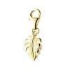 Zawieszka charms z żółtego złota z diamentem - monstera - 0,005 ct - próba 375