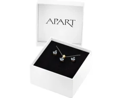 Zawieszka i kolczyki  z żółtego złota z diamentami i topazami - komplet - próba 375