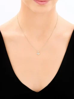 Zawieszka i kolczyki z żółtego i białego złota z brylantami - komplet - serca - 0,03 ct - próba 375