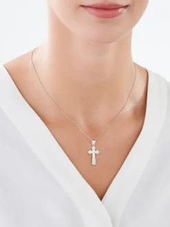 Zawieszka srebrna - krzyż prawosławny