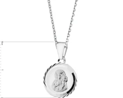 Zawieszka srebrna - medalik Matka Boska Częstochowska