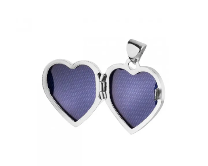 Zawieszka srebrna - puzderko - serce, koniczyna