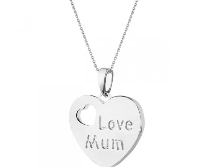 Zawieszka srebrna - serca, mama