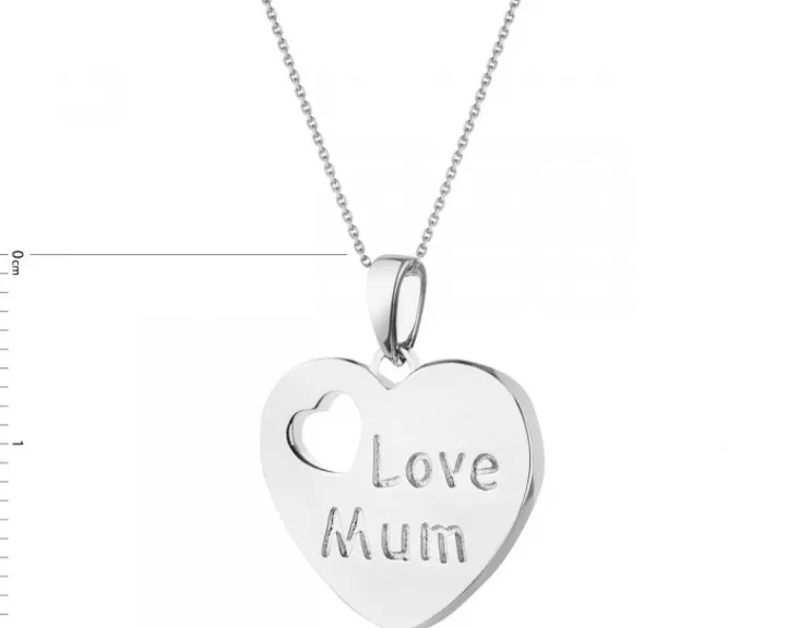 Zawieszka srebrna - serca, mama