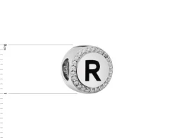 Zawieszka srebrna beads - litera R