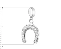 Zawieszka srebrna beads - podkowa