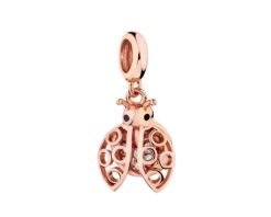 Zawieszka srebrna beads - biedronka