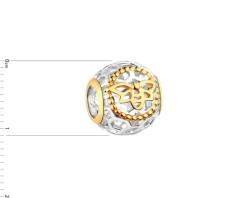 Zawieszka srebrna beads - pszczółka, plaster miodu