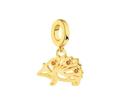 Zawieszka srebrna beads z cyrkoniami - jeż