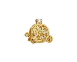 Zawieszka srebrna beads z cyrkoniami i perłą - karoca