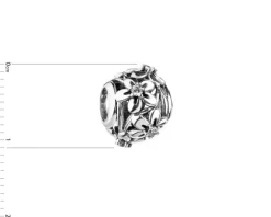 Zawieszka srebrna beads z cyrkoniami - kwiaty