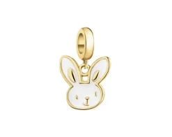 Zawieszka srebrna beads z emalią - zajączek, Wielkanoc