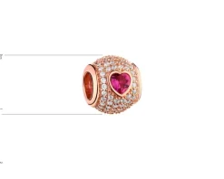 Zawieszka srebrna beads z cyrkoniami - serce