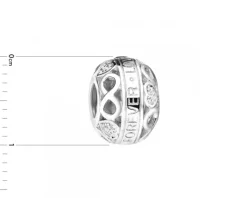 Zawieszka srebrna beads z cyrkoniami - nieskończoność