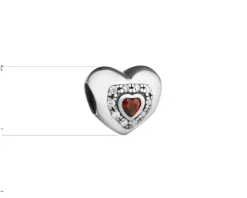 Zawieszka srebrna beads z cyrkoniami - serce