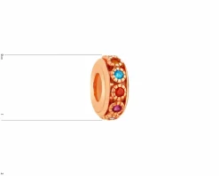 Zawieszka srebrna beads z cyrkoniami - stoper