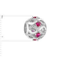 Zawieszka srebrna beads z cyrkoniami - nieskończoność