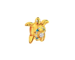 Zawieszka srebrna beads z cyrkoniami - stoper - rozgwiazda