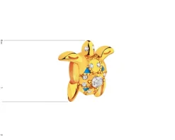 Zawieszka srebrna beads z cyrkoniami - stoper - rozgwiazda