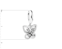 Zawieszka srebrna beads z cyrkonią