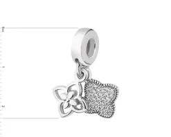 Zawieszka srebrna beads z cyrkoniami