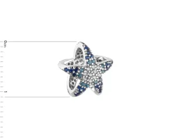 Zawieszka srebrna beads z cyrkoniami - rozgwiazda