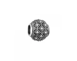 Zawieszka srebrna beads z cyrkoniami