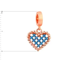 Zawieszka srebrna beads z cyrkoniami - krzyż