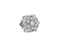 Zawieszka srebrna beads z cyrkoniami - kwiat