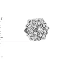 Zawieszka srebrna beads z cyrkoniami - kwiat