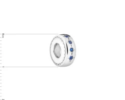 Zawieszka srebrna beads z cyrkoniami - stoper