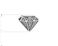 Zawieszka srebrna beads z cyrkoniami - diament