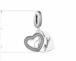 Zawieszka srebrna beads z cyrkonią