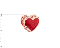 Zawieszka srebrna beads z emalią - serce