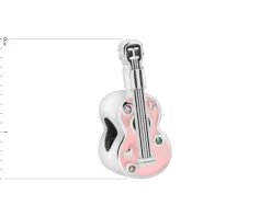 Zawieszka srebrna beads z cyrkoniami i emalią - gitara