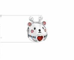 Zawieszka srebrna beads z cyrkoniami i emalią - gwiazdy