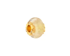 Zawieszka srebrna beads z cyrkoniami i szkłem murano