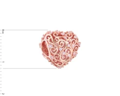 Zawieszka srebrna beads z cyrkoniami - serce