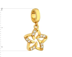 Zawieszka srebrna  beads z cyrkoniami - kwiat