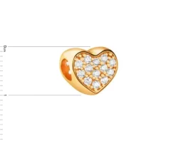 Zawieszka srebrna beads z cyrkoniami - serce
