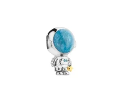 Zawieszka srebrna beads z emalią - astronauta