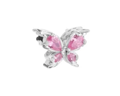 Zawieszka srebrna beads z cyrkoniami - motyl