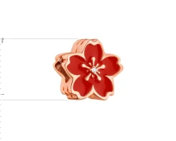 Zawieszka srebrna beads z cyrkoniami i emalią - kwiat