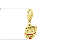 Zawieszka srebrna charms z emalią - kot Maneki Neko