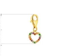 Zawieszka srebrna charms z cyrkoniami - serce