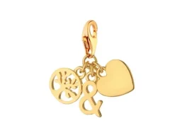 Zawieszka srebrna charms - serce, drzewko